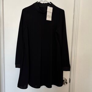 Zara Classic Black Long Sleeve Dress